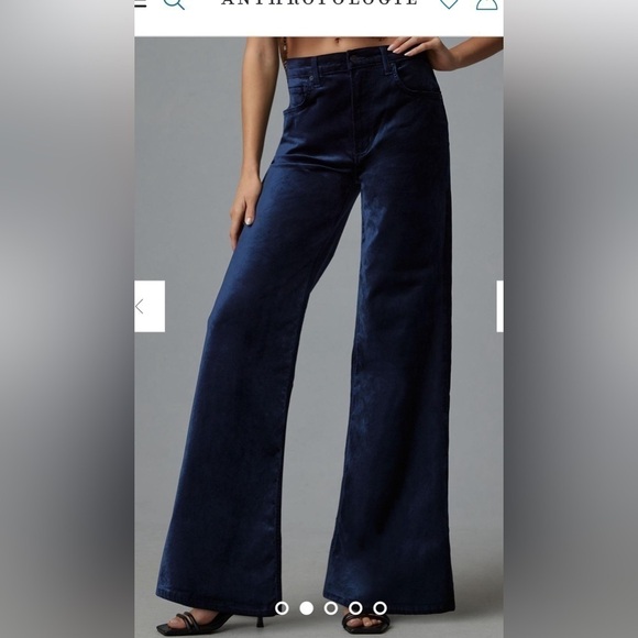 Citizens of Humanity Paloma Velvet Baggy Wide-Leg Jeans Size 34 - Picture 1 of 12